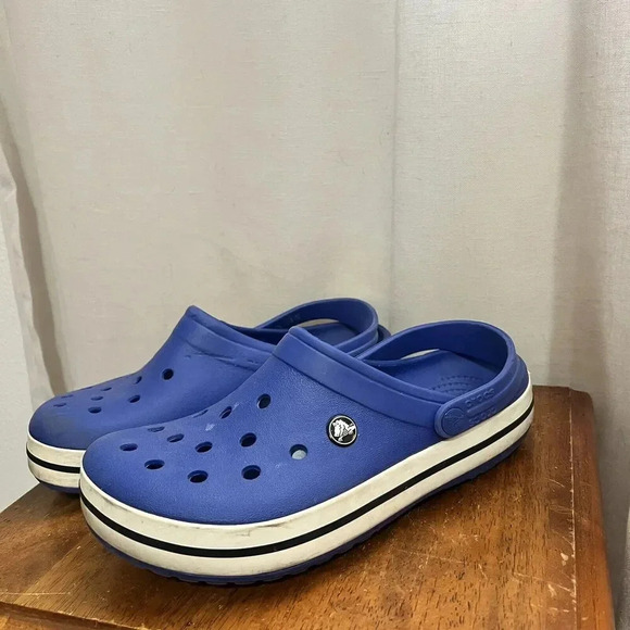 Crocs Crocband II Sandals Sz 9 Womens Sz 7 Men Slip On Clogs Blue Walking Water - Picture 9 of 11